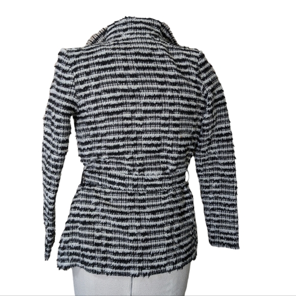IRO Luna Textured Black and White  Wrap Jacket ..Size 34 - Picture 8 of 11